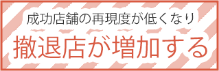 成功店舗の再現度が低くなり、撤退店が増加する